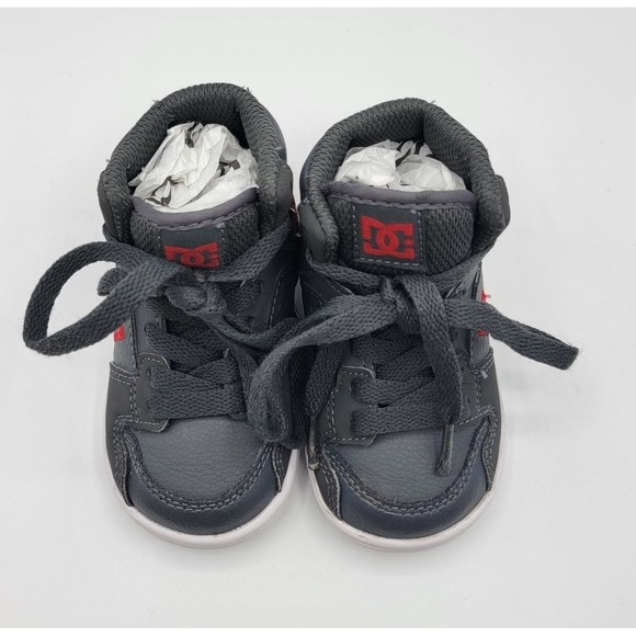 DC Spark High RS Sneakers Toddler Size 5 Gray Red High Top Shoes Skateboard - Picture 4 of 11